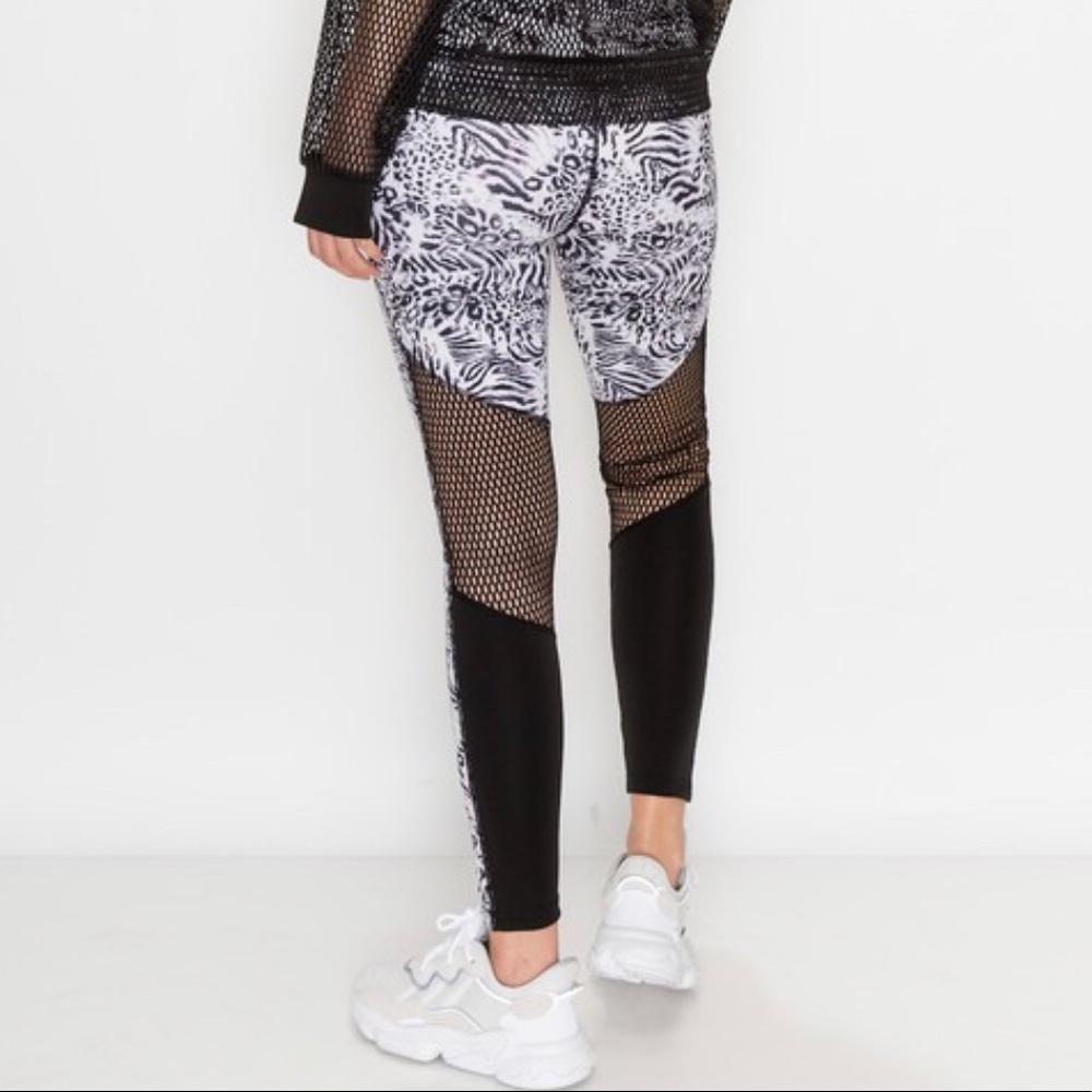 Zebra Mesh Tights Leggings